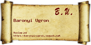 Baronyi Ugron névjegykártya